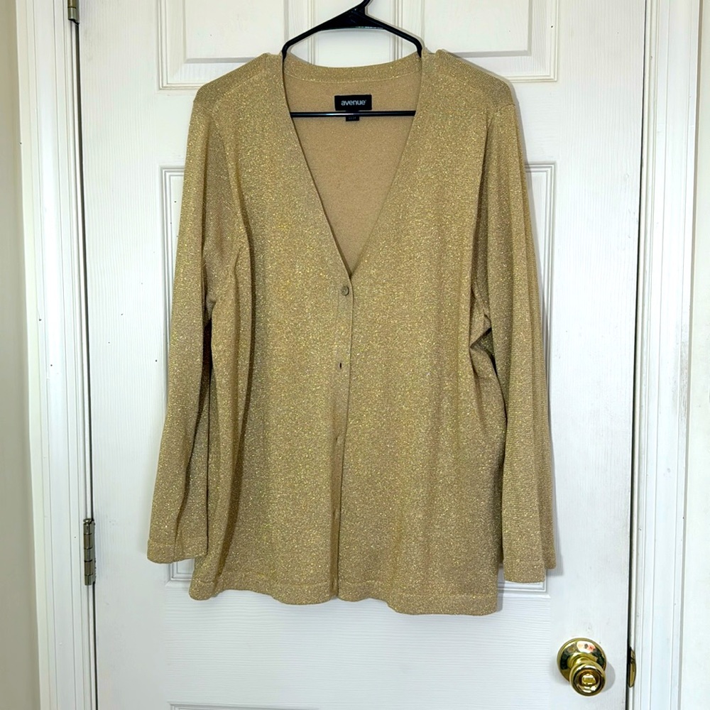 Avenue Golden Long Sleeves Cardigan Size 22 / 24